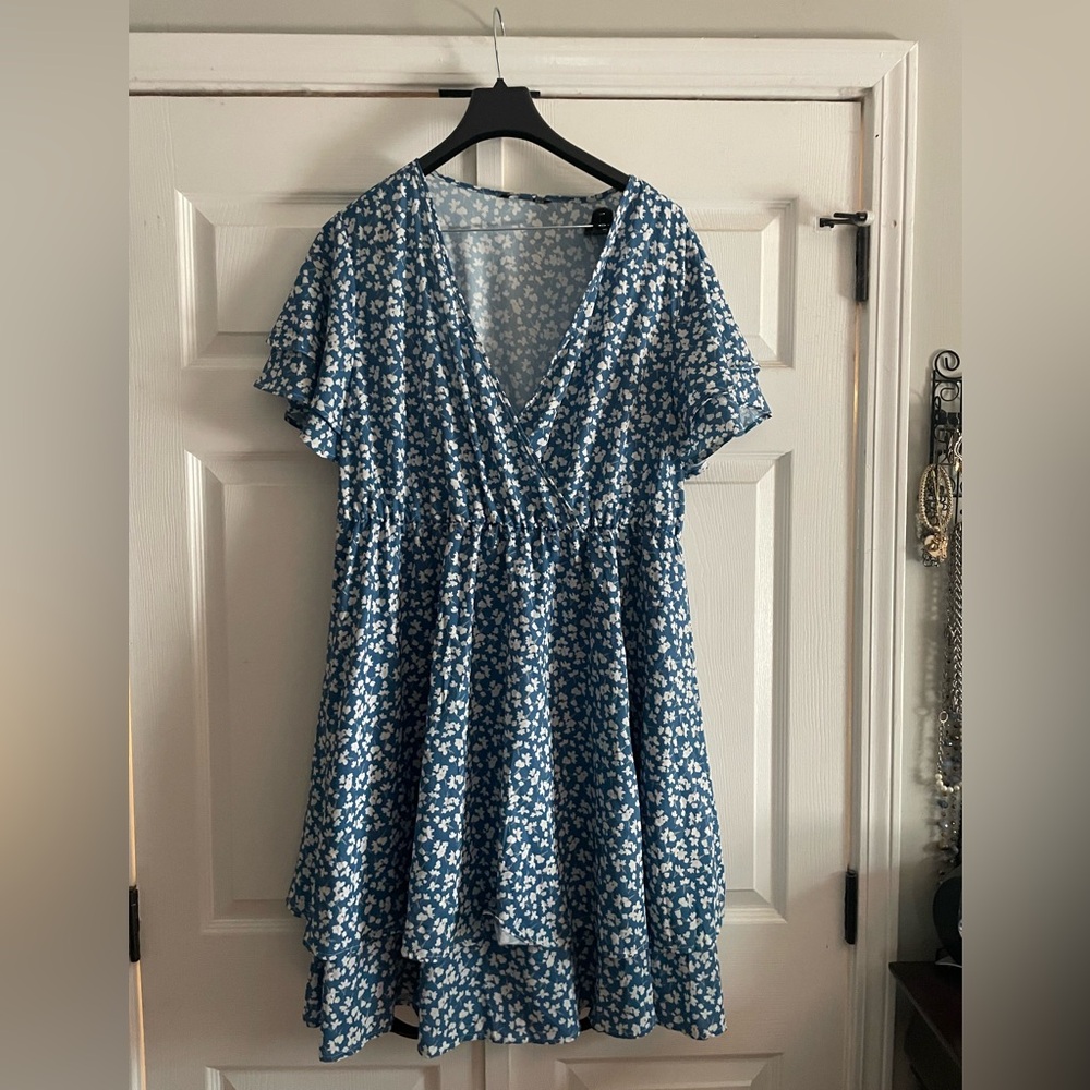 Blue floral dress